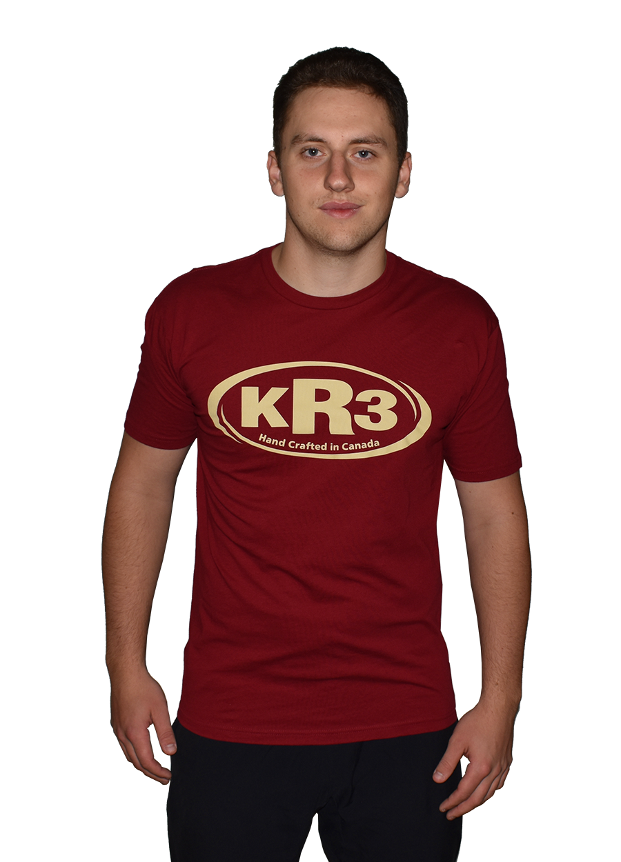 Playeras con el logotipo de KR3 en grande